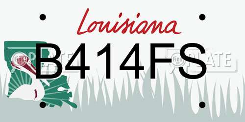 B414FS Louisiana License Plate