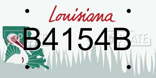 B4154B Louisiana License Plate