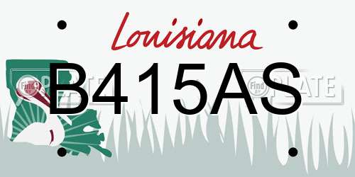 B415AS Louisiana License Plate