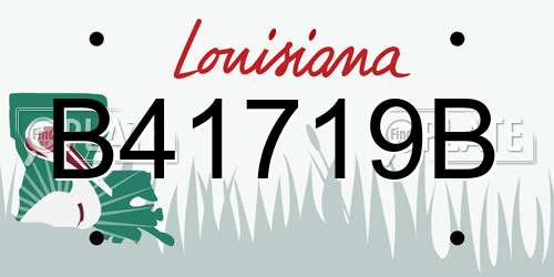 B41719B Louisiana License Plate