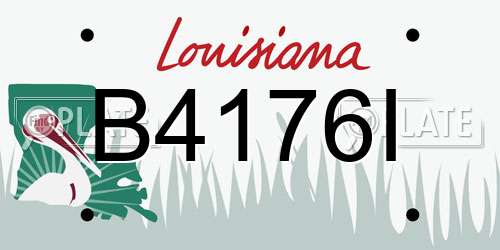 B4176I Louisiana License Plate