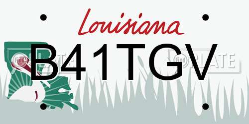 B41TGV Louisiana License Plate