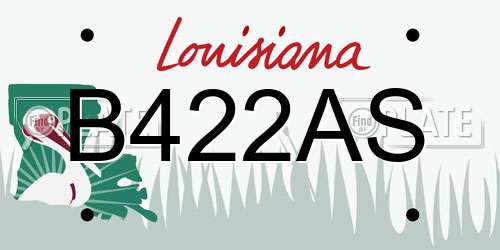 B422AS Louisiana License Plate