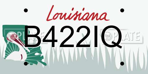 B422IQ Louisiana License Plate