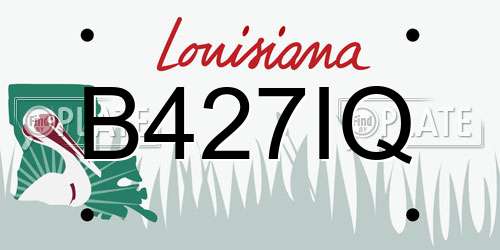 B427IQ Louisiana License Plate
