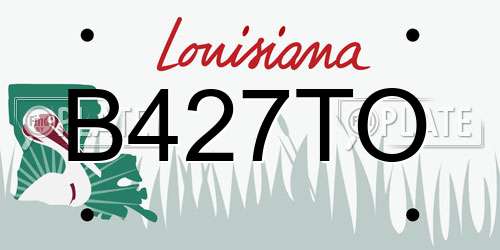 B427TO Louisiana License Plate