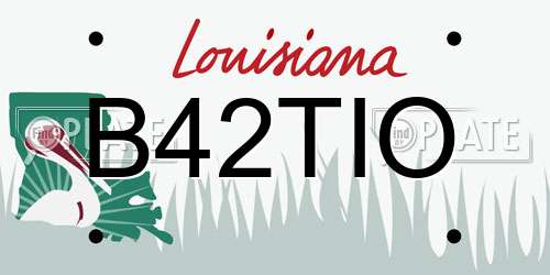 B42TIO Louisiana License Plate