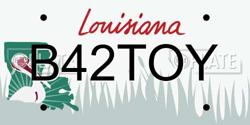 B42TOY Louisiana License Plate