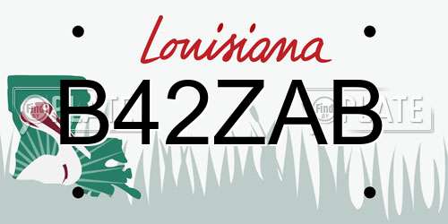 B42ZAB Louisiana License Plate