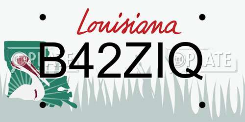 B42ZIQ Louisiana License Plate