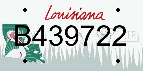 B439722 Louisiana License Plate