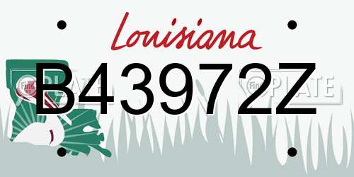 B43972Z Louisiana License Plate