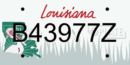 B43977Z Louisiana License Plate