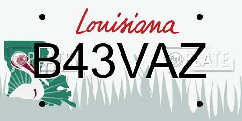 B43VAZ Louisiana License Plate