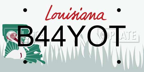 B44YOT Louisiana License Plate