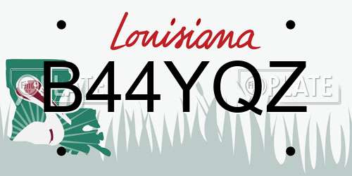 B44YQZ Louisiana License Plate