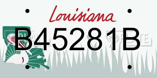 B45281B Louisiana License Plate