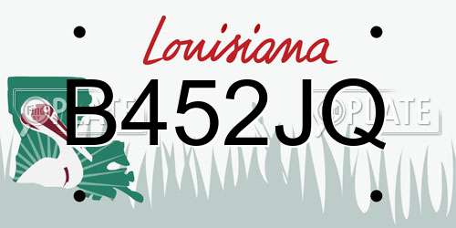 B452JQ Louisiana License Plate