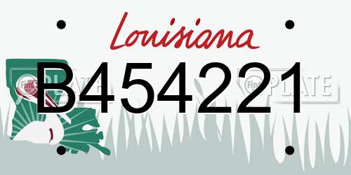 B454221 Louisiana License Plate