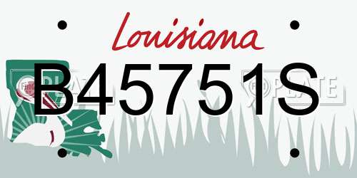B45751S Louisiana License Plate