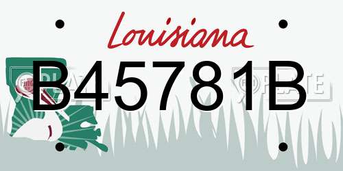 B45781B Louisiana License Plate
