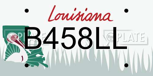 B458LL Louisiana License Plate