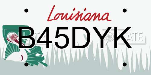 B45DYK Louisiana License Plate