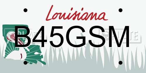 B45GSM Louisiana License Plate