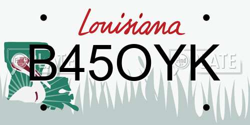 B45OYK Louisiana License Plate
