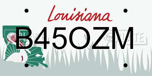 B45OZM Louisiana License Plate