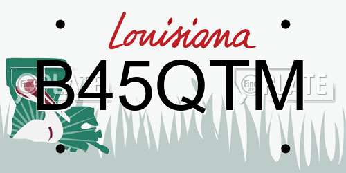 B45QTM Louisiana License Plate