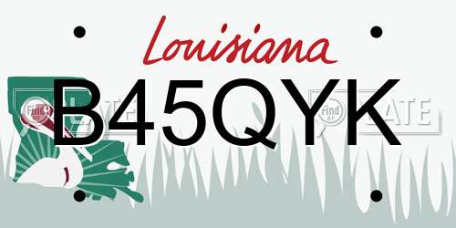 B45QYK Louisiana License Plate