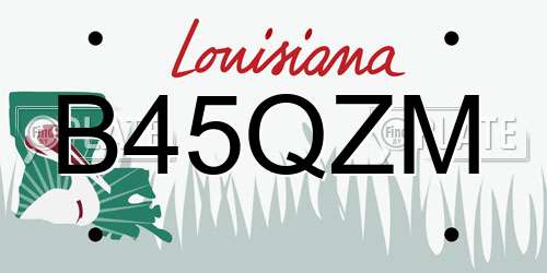 B45QZM Louisiana License Plate