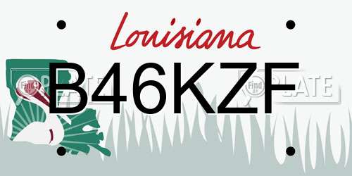 B46KZF Louisiana License Plate