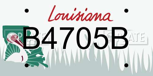 B4705B Louisiana License Plate