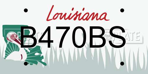 B470BS Louisiana License Plate