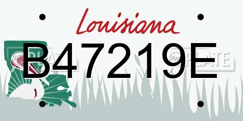 B47219E Louisiana License Plate