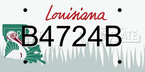 B4724B Louisiana License Plate