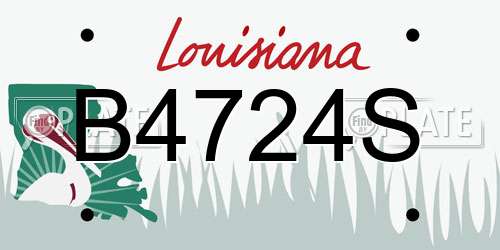 B4724S Louisiana License Plate