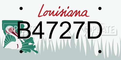 B4727D Louisiana License Plate