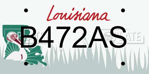 B472AS Louisiana License Plate
