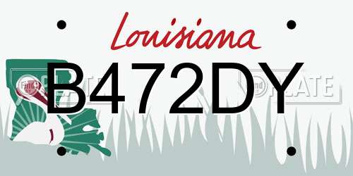 B472DY Louisiana License Plate