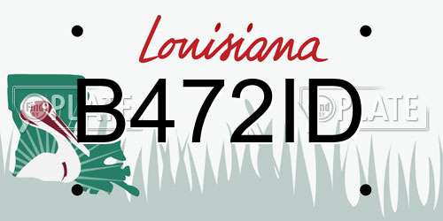 B472ID Louisiana License Plate