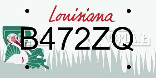 B472ZQ Louisiana License Plate