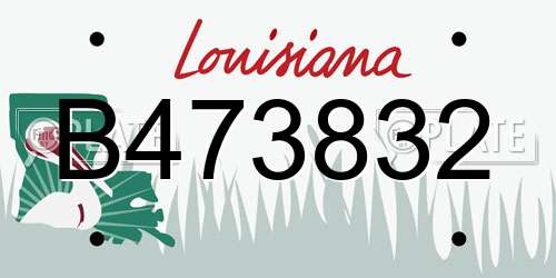 B473832 Louisiana License Plate