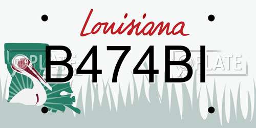 B474BI Louisiana License Plate