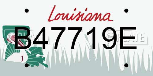 B47719E Louisiana License Plate