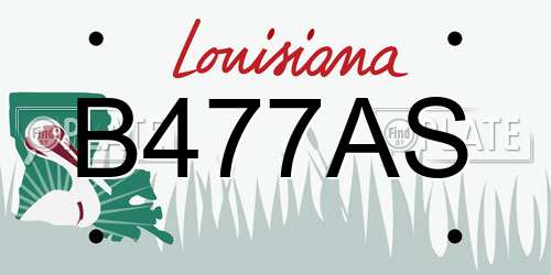 B477AS Louisiana License Plate