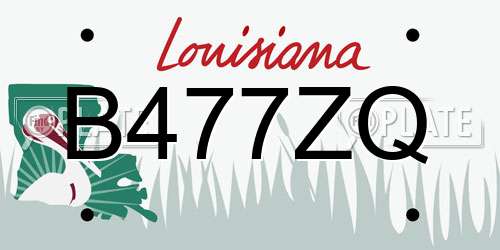 B477ZQ Louisiana License Plate