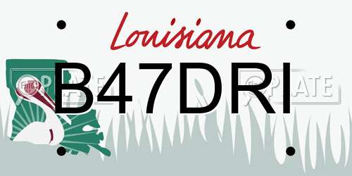 B47DRI Louisiana License Plate